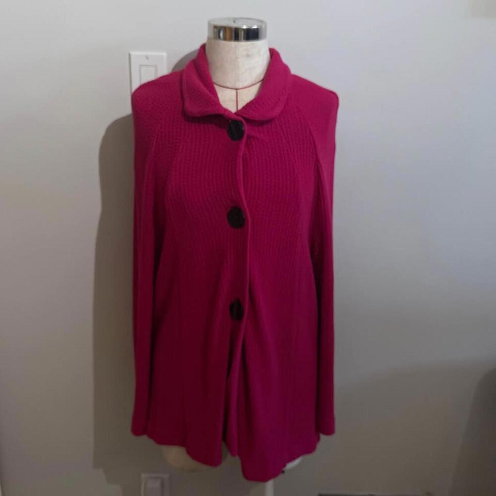 Joseph Ribkoff Fuchsia Button-Front Knit Cardigan